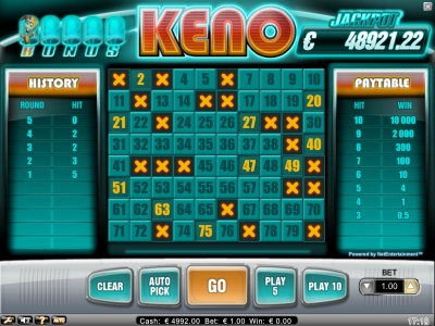 no download online casino game keno in United States
